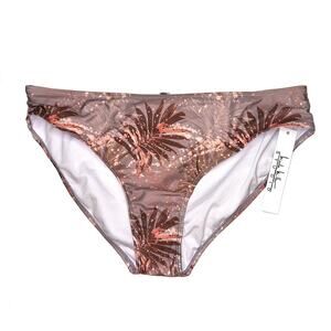 NWT Nicole Miller Tropical Palm Leave Printed Swimming Bottom LARGE